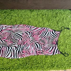 Pink and black zebra print dress
